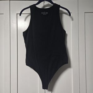 Everlane The Cutaway Tank Thong Bodysuit Supima Cotton Blend Size M